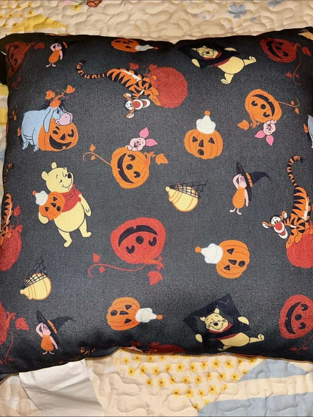 Winnie the Pooh & Friends Halloween Accent Pillow - Beige, Orange, Black
